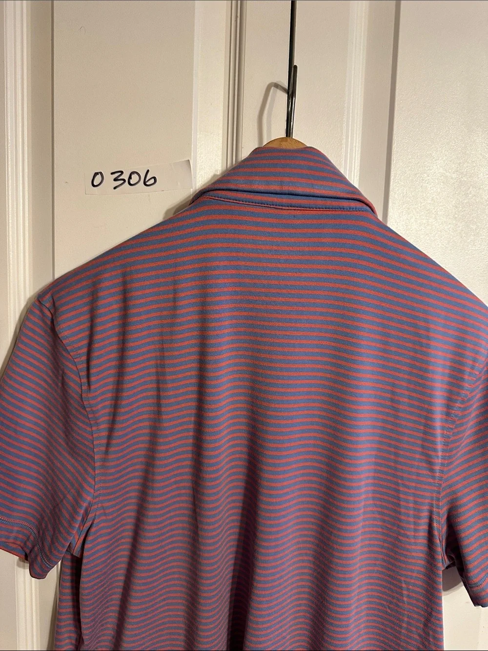 J. Crew Striped Performance Polo in Purple and Pink